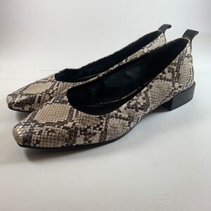 Snake skin flats - size 9